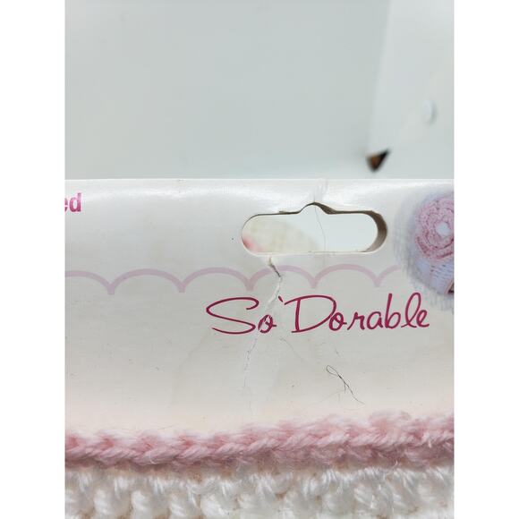 2 Pair NEW Hand Crocheted Diaper Cover Baby Girls 0-6 Months White Pink Flower - Picture 7 of 12